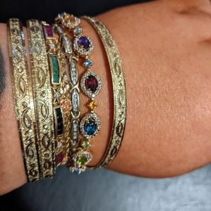 Multi-Gemstone Peridot, London Blue, Amethyst Tennis Bracelet